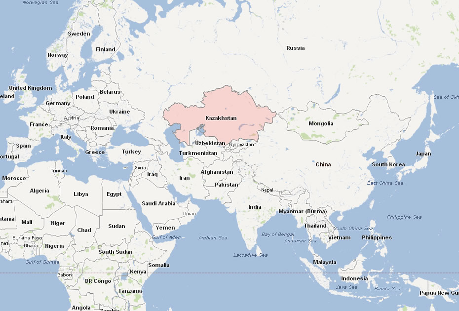 map of kazakhstan world
